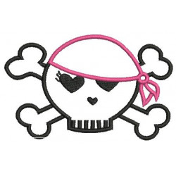 Stickmuster - Skull Princess Kopftuch